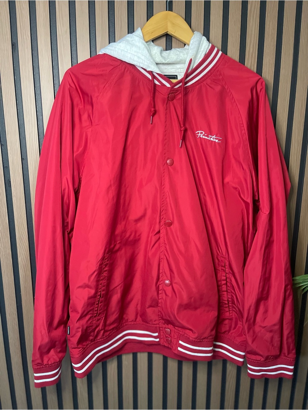 Primitive varsity hooded jacket windbreaker